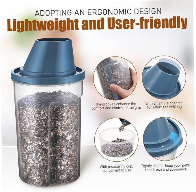 Milisten Cat and Dog Food Storage Bins Airtight Pet Food Container Easy Dispensing for Freshness and Convenience