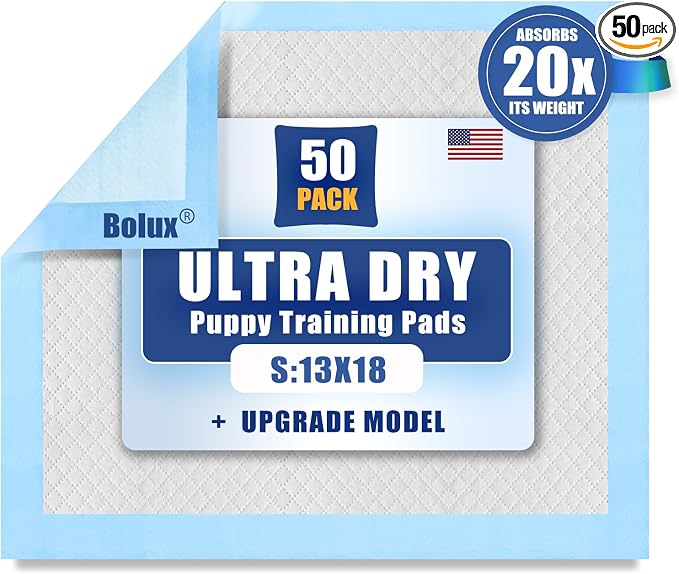 Dog and Puppy Training Pads， Disposable Dog Pee Pads (50, 13"*18" (33*45cm))