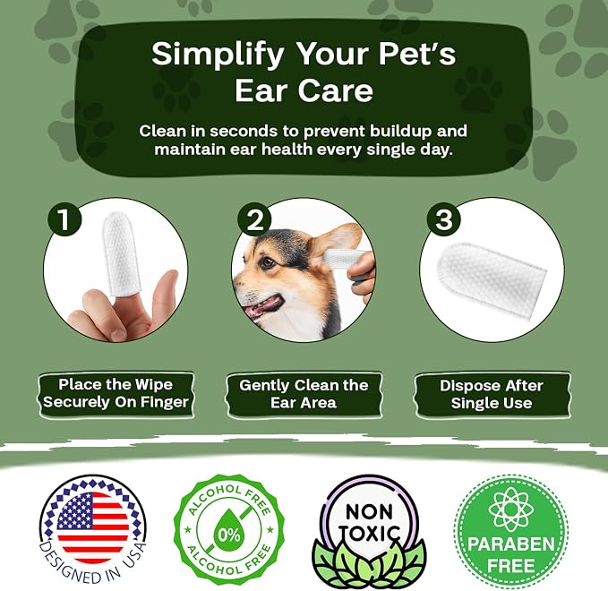 Dog Ear Wipes & Cat Ear Cleaner, Coconut