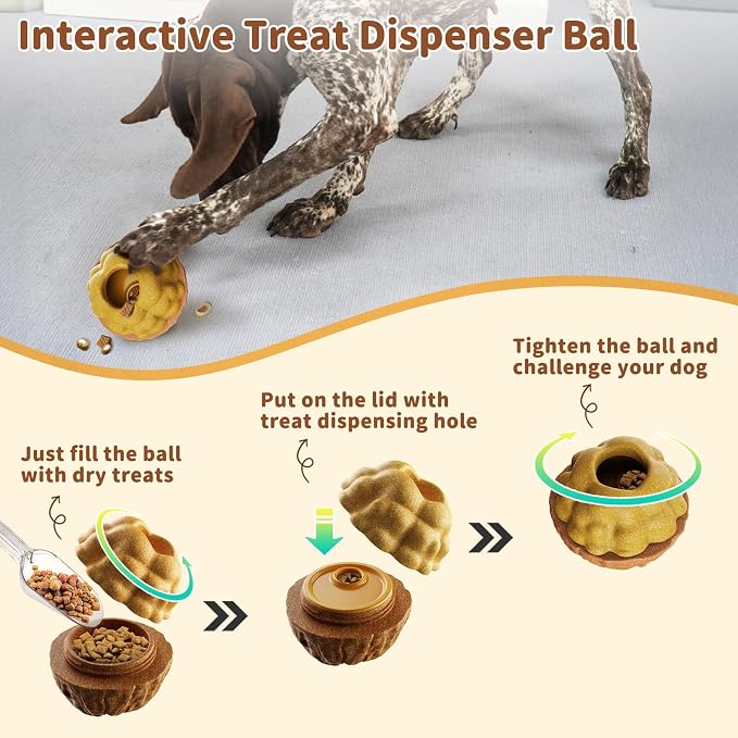 Frozen Treat Interactive Dog Toys for Aggressive Chewers | No Oil Needed/Smooth Screwing Freezable Dog Puzzle Treat Dispensing Toy to Keep Them Busy for Small Medium Large Breeds