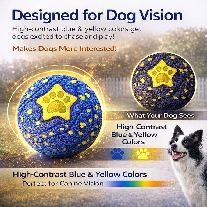 Interactive Dog Ball Toy for Medium & Large, Automatic Moving TPU | Durable chew-resistant TPU ball with automatic rolling and bouncing for interactive indoor play with medium and large dogs.