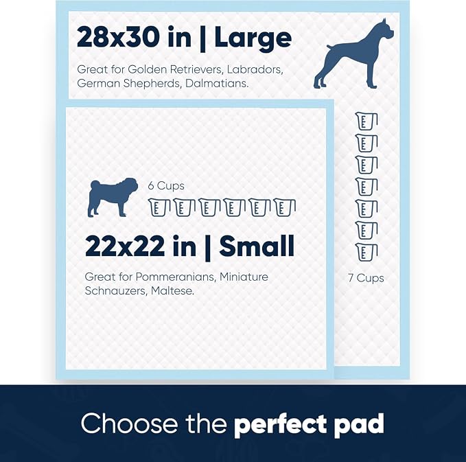 100 Count 22"x22" Dog Pee Pads, Training Puppy Pee Pads, Super Absorbency Disposable Underpads, Leak-Proof Quick-Dry Design, Disposable Pet Piddle and Potty Pads for Puppies, Dogs, Cats, Rabbits