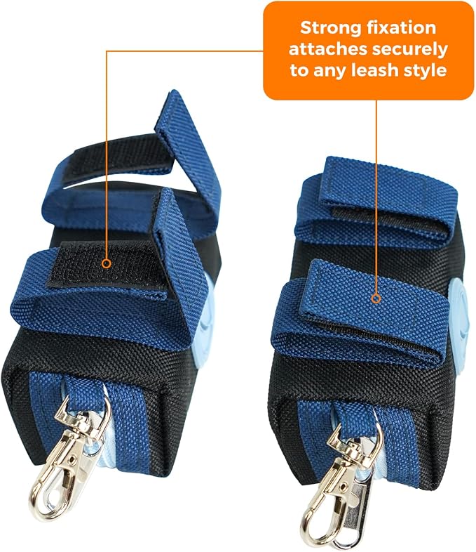 Dog Poop Bag Holder Zippered Pouch, Portable Dog Poop Bag Dispenser with 1 Metal Clip, Fashion Color Matching Canvas Waste Bag Holder for Leashes - Blue & Black