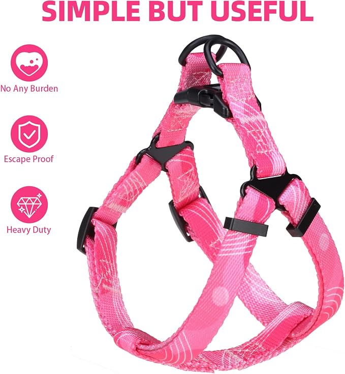 PUPTECK No Pull Dog Harness Medium Sized Step-in Adjustable Puppy Vest | Soft Webbing Basic Halter with Leash for Outdoor Walking