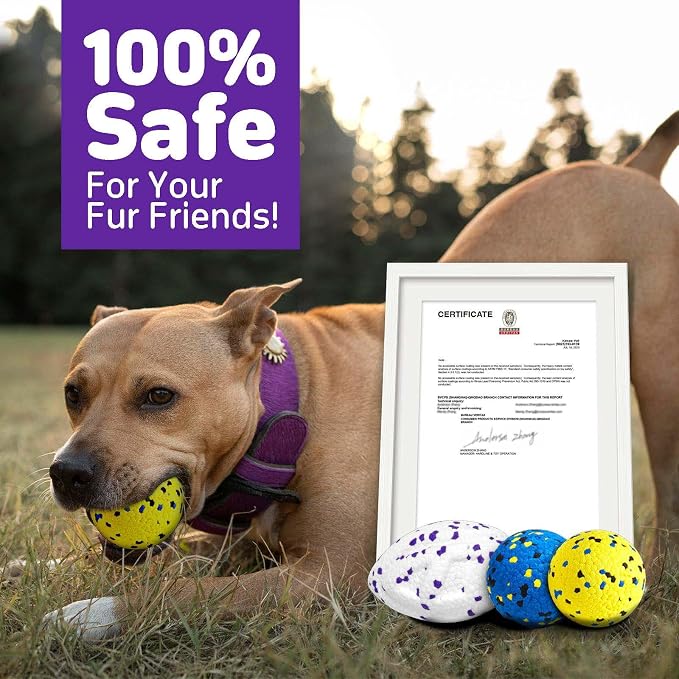 Kimee Dog Tennis Ball Chew Toys, Floating, 3Pcs, 5.3in