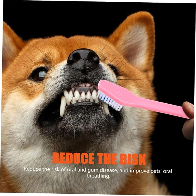 Levemolo 12Pcs Dual Head Dog Toothbrush Soft Bristle Pet Care Comfortable Cleaning for Dogs Oral