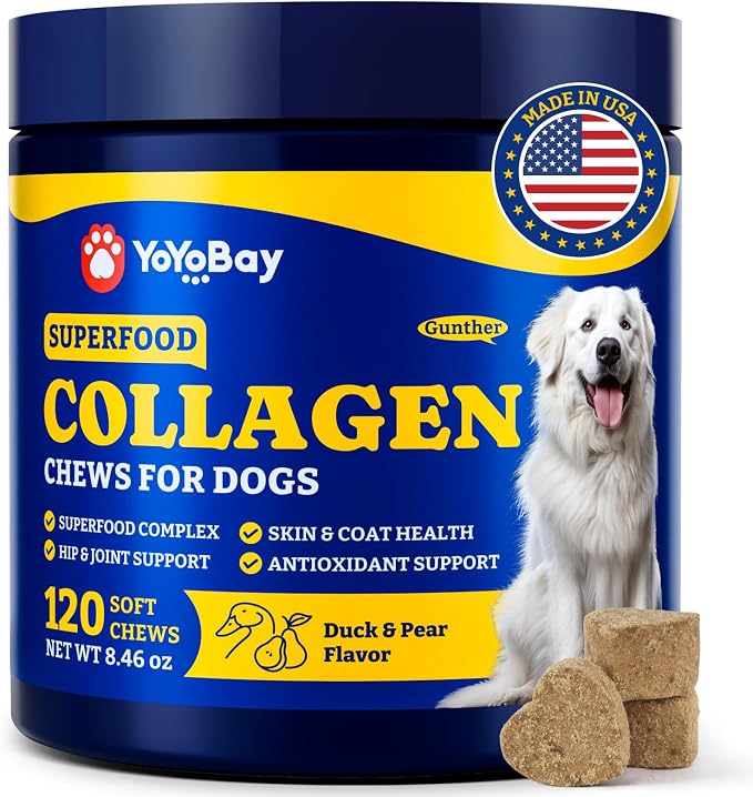 Collagen for Dogs, Soft Chews for Hip, Joint, Skin & Coat Supplement