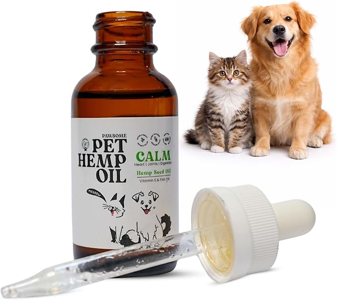 Hemp Oil for Dogs and Cats with Omega 3 & 6, Fish Oil & Vitamin E