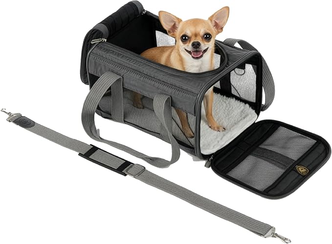 Sherpa Original Deluxe Travel Pet Carrier, Airline Approved, Charcoal Gray, Small