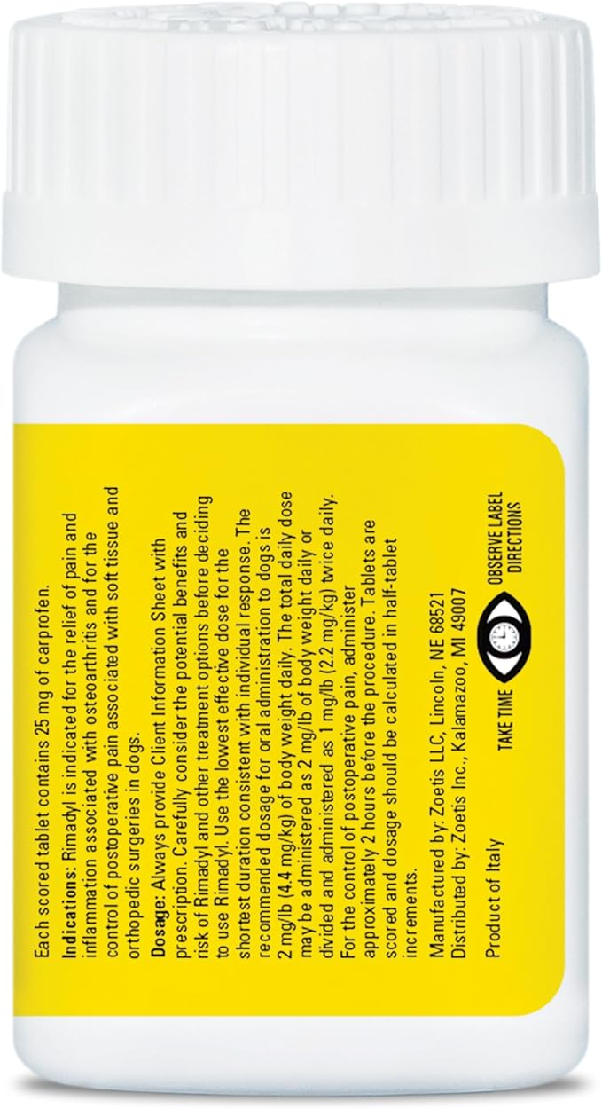 Rimadyl (carprofen) for Dogs, 25 mg, 180 Chewable Tablets