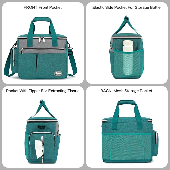 Dog Travel Bag 7-Piece Set with Food Containers, Bowls & Feeding Mat