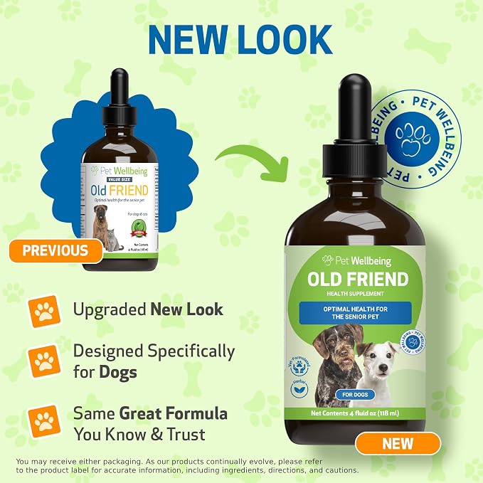 Pet Wellbeing Old Friend for Dogs - Senior Immune & Cognitive, 4 oz