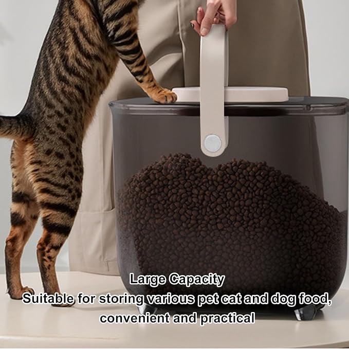 Diydeg 13L Vacuum Dog Cat Food Storage Container, Rechargeable Airtight Sealed Dry Pet Food Bucket, Vacuum Sealed Storage Bin with Scoop Dampproof Retain Freshness for Dog Cat