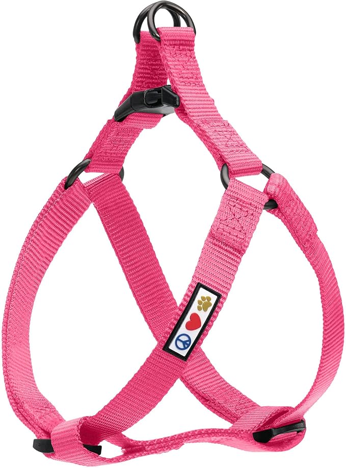 Pawtitas Solid Step-in Dog Harness – Adjustable No-Pull Vest for Puppies to Seniors, Safe & Comfortable L Pink