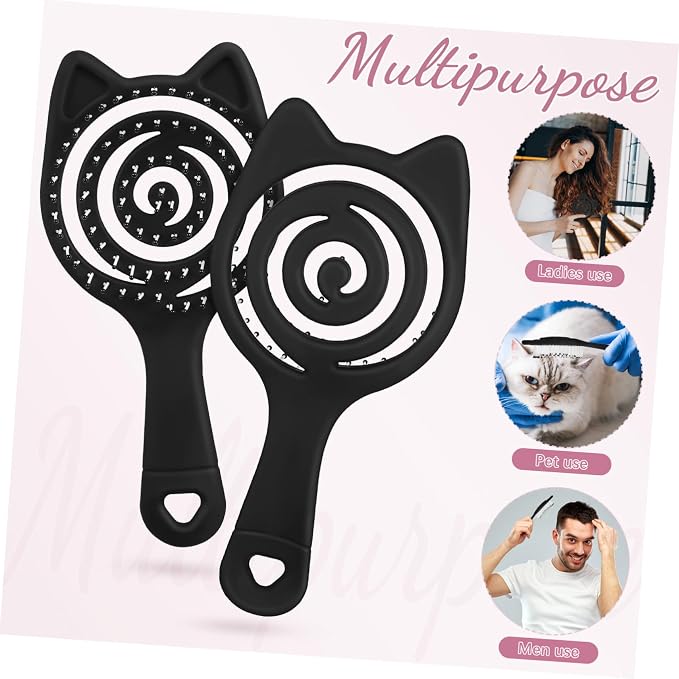 3pcs Cat Spa Tool Detangler Brush Scalp Massager Vented Hair Brush for Women Gentle and Comfortable for Hair Types