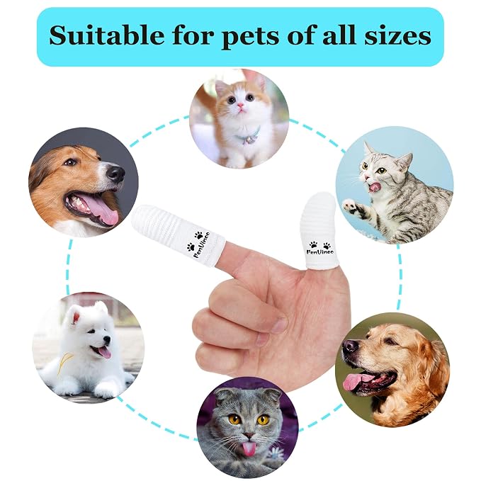 20 PCS Pet Dog Soft Toothbrush - Finger Toothbrush for Small to Large Dogs