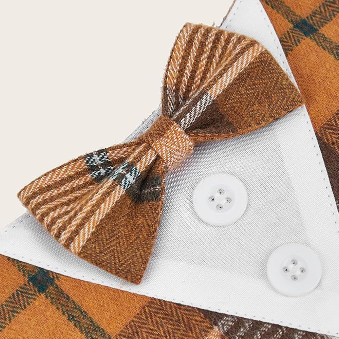 Fall Dog Tuxedo Bandana, Small, Small, Orange