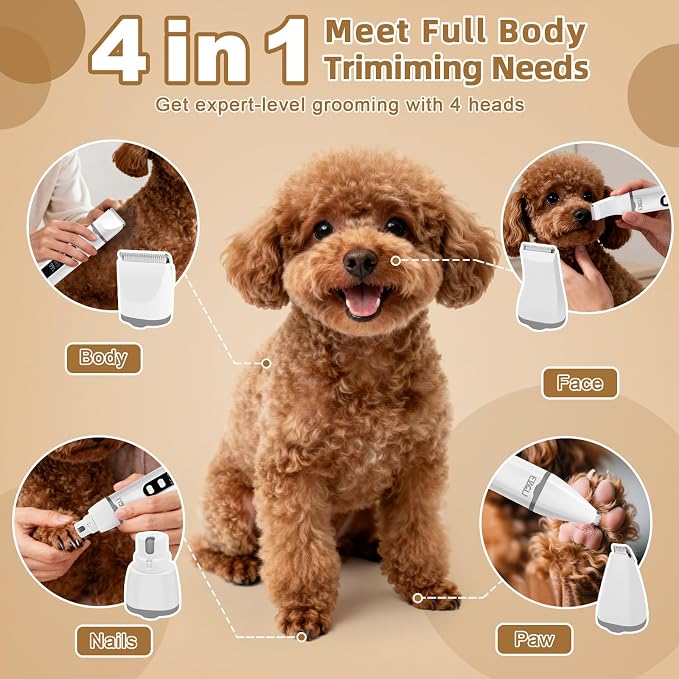 ETACCU 4-in-1 Dog Grooming Clippers Kit with LED Display