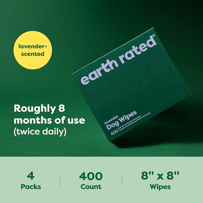Earth Rated Dog Poop Bag Refill & Grooming Wipes Bundle - 900 Bags + 400 Grooming Wipes, Lavender
