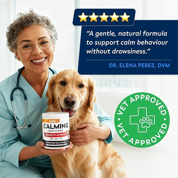Hemp Calming Chews for Dogs - Stress&Anxiety Relief, Travel&Separation