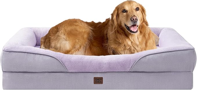 EHEYCIGA Orthopedic Memory Foam Dog Bed - XL 42x30in, Purple