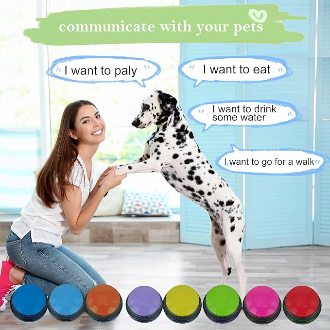 Gelabur Dog Buttons for Communication, Set of 8