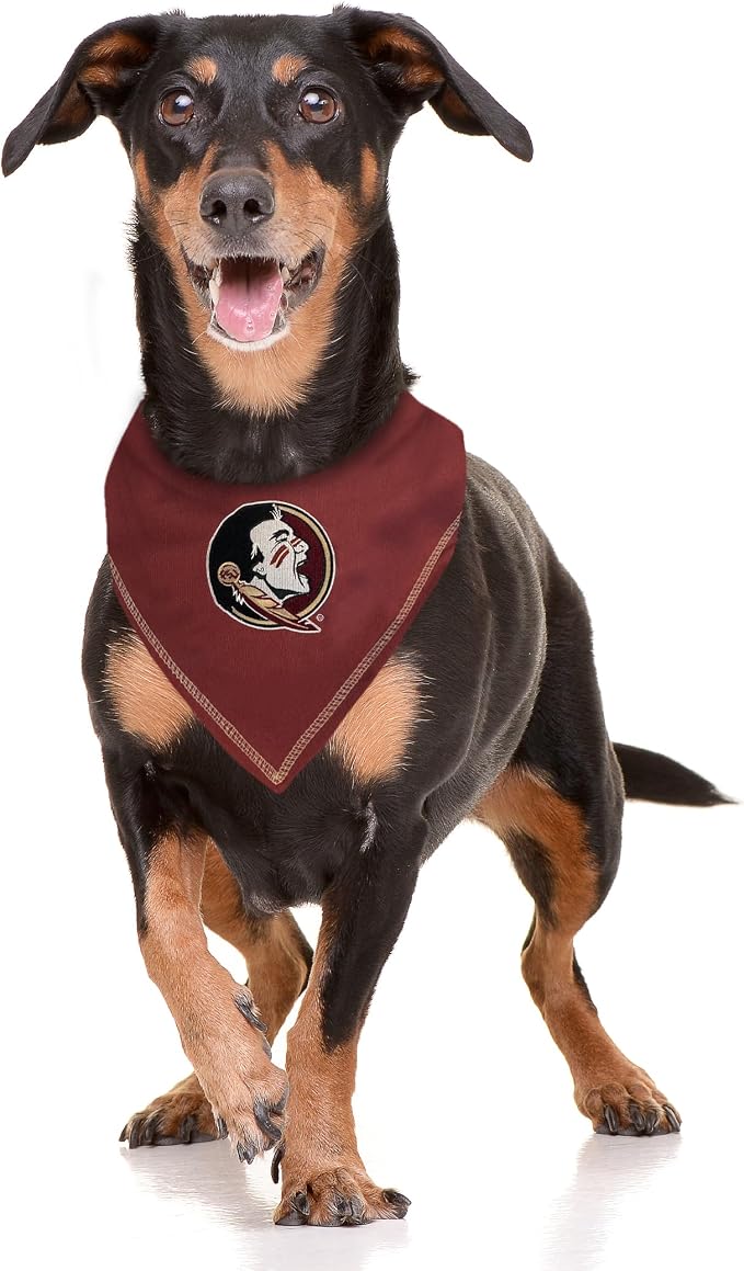 Pets First NCAA Florida State Seminoles Tie Bandana, Large/X-Large. Dog Cat Scarf Bib for Pet. Ultimate Game-Day Party Bandana (FSU-3550-L-XL) (Pack of 2)