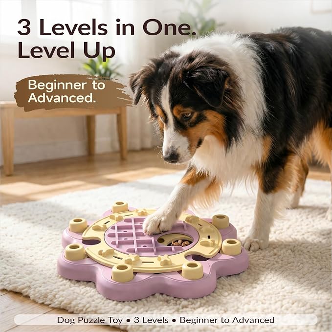 KADTC L Size 3 Levels, Dog Puzzle Toy, Slow Feeder & Enrichment for Dogs | Beginner-to-advanced step-by-step challenge offers brain exercise, burns energy, fights boredom, builds focus, curbs gulping.
