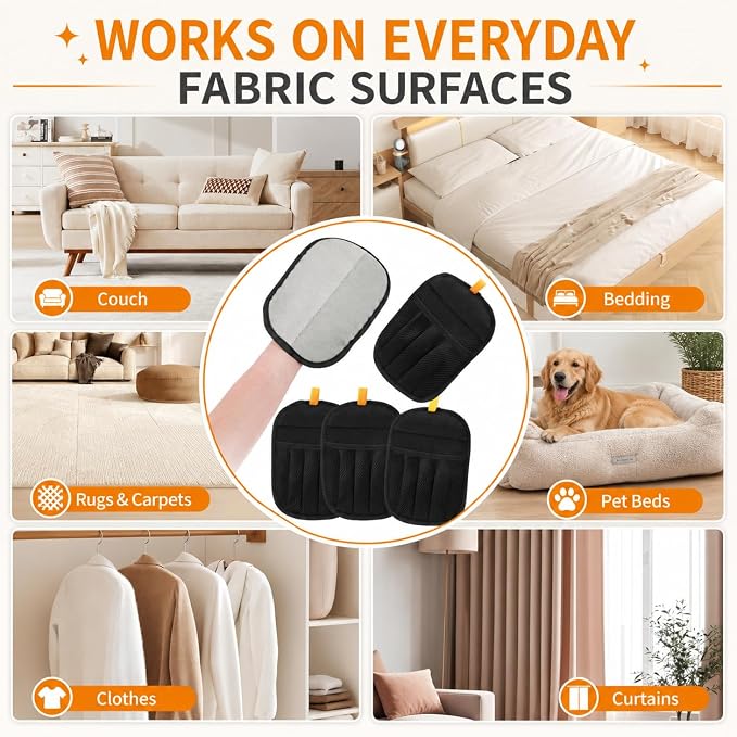 4PCS Pet Hair Removal Gloves for Dogs and Cats, 4-Pack