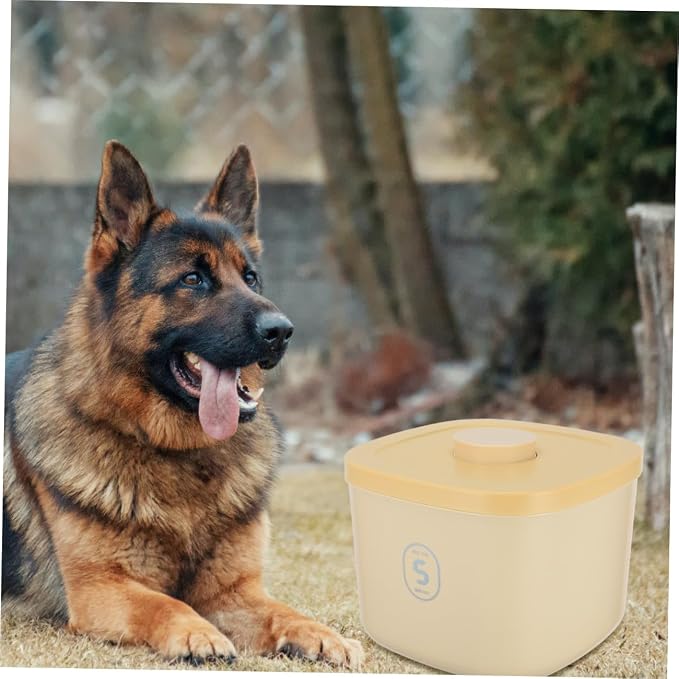 Food Storage Container Airtight Large Capacity Vacuum-sealed Cat and Dog Food Bin with Moisture-proof, Large, Yellow