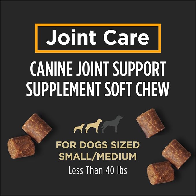 Pro Plan Veterinary Diets Joint Care Small Breed Dog Joint Supplement with Glucosamine Chondroitin Collagen and Hyaluronic Acid for Mobility Support, 30 Count