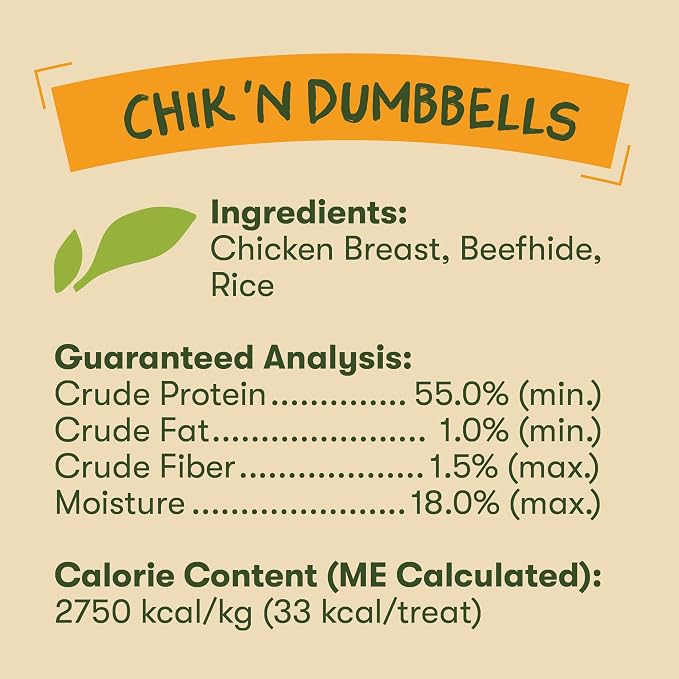 Pet 'n Shape Chik 'N Rice Dumbbells - All Natural Dog Treats, Chicken, 32 oz