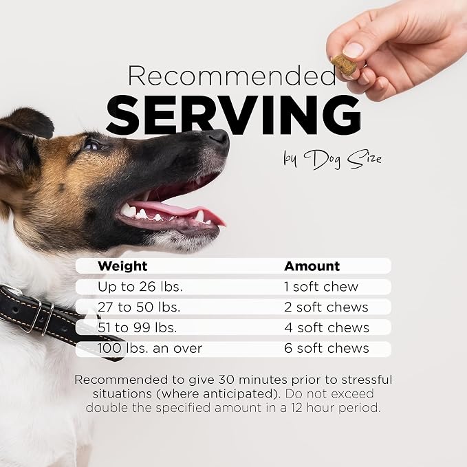PetJoy Hemp Calming Chews for Dogs Relaxation Separation Anxiety Relief, Chamomile