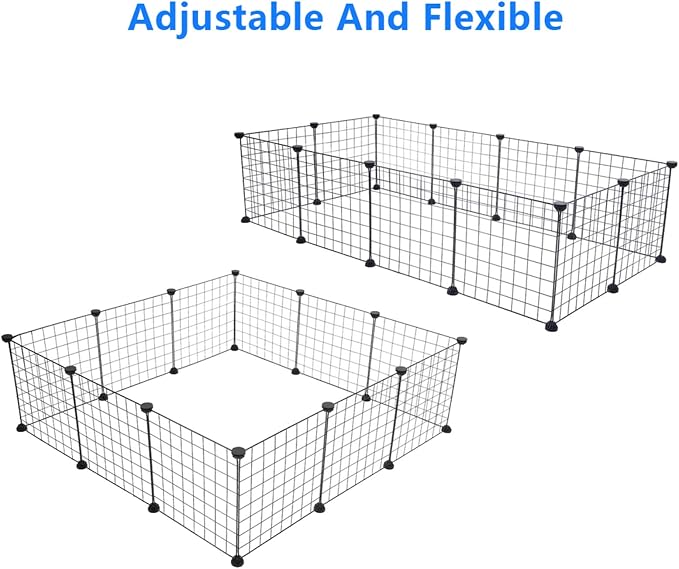 Pet Playpen, Small Animal Cage Indoor Portable Metal Wire Yard Fence for Small Animals, Guinea Pigs, Rabbits Kennel Crate Fence Tent
