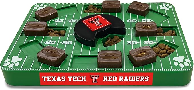 NCAA Puzzle Toy Slow Feeder, Puzzle Treat Dog Toy, Interactive Dog Treat Toy, Dog Puzzle Feeding Slow Toy (Texas Tech Raiders)