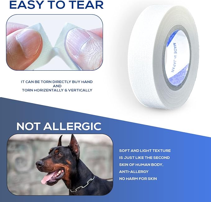 Ear Tape for Dogs, 5 Pack, 0.5 inch (12mm)