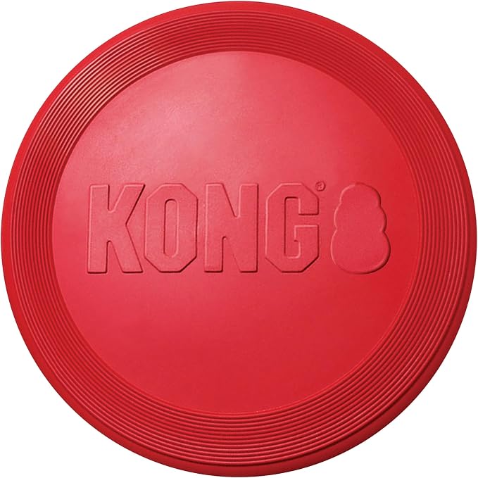KONG Flyer, Natural Rubber Flying Disc Fetch Toy, for Medium/Large Dogs | Durable KONG Natural Rubber Flying Disc for Fetch, a Safer Disc for Healthy Outdoor Activity & Active Play