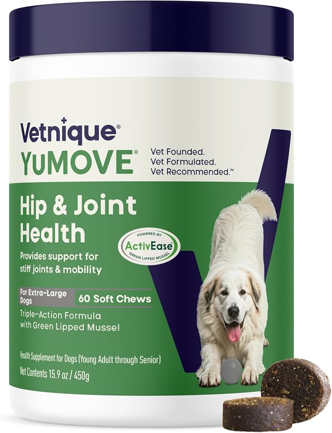 YuMOVE Large Dog Hip & Joint Supplement Soft Chews, Green Lipped Mussel