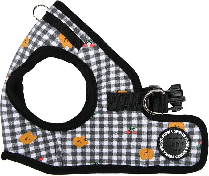 Puppia Spring and Summer Fashion Step-in Vest Dog Harness, Black_Baba, Medium
