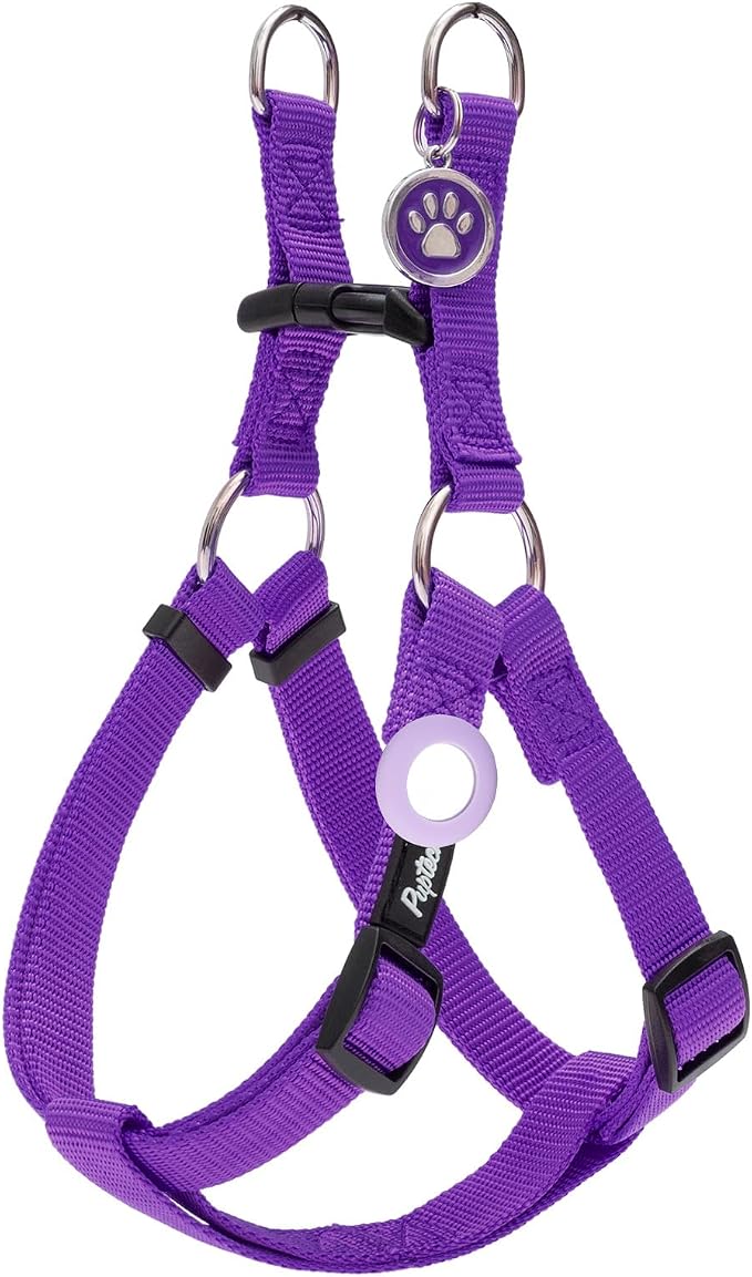 PUPTECK No Pull Dog Harness Large Sized Step-in Adjustable Puppy Vest | Soft Webbing Basic Halter with ID Tag for Outdoor Walking