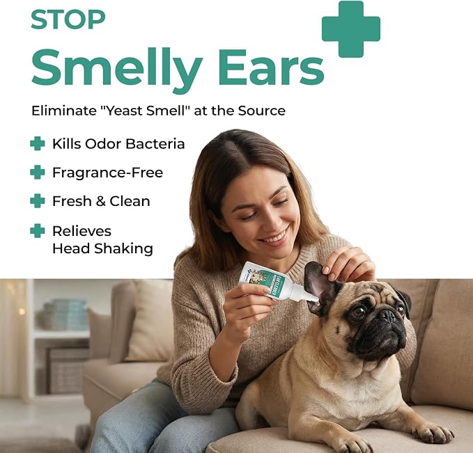 Ear Drops for Pets with Hypochlorous, 3.38 oz