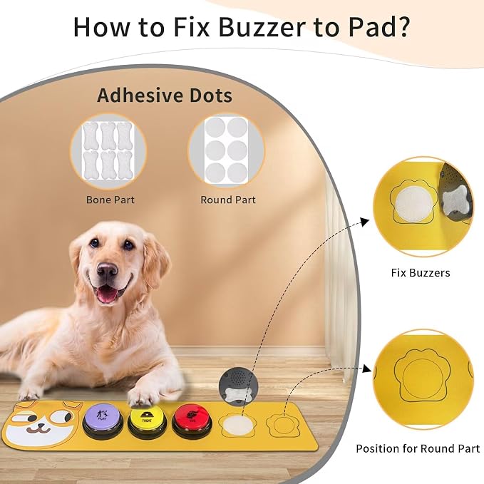 RIBOSY Dog Buttons for Communication, 5 Pcs