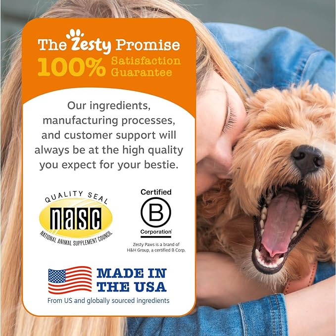 Zesty Paws Wild Alaskan Omega-3 Blend Pollock + Salmon Oil for Dogs and Cats- Skin and Coat Support, Omega 3 Supplement for Pets, 32oz (Pack of 2)