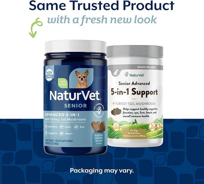 NaturVet Senior Advanced 5-in-1 Support Dog Supplement - 60 Ct