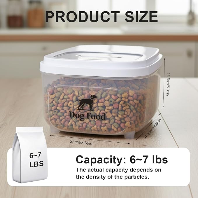 Dog Food Storage Container, 6L, Clear