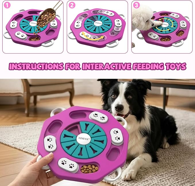 YINEYA Dog Puzzle Toy, Enrichment Toys for Dogs Mental Stimulation | Interactive Treat Brain Games, Treat Dispensing, Keep Them Busy, Training IQ, for Puppy, Small, Medium, Cats