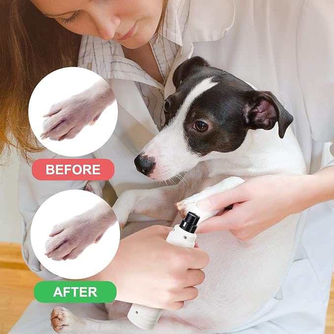 Casfuy Dog Nail Grinder with LED Light, 2-Speed, White