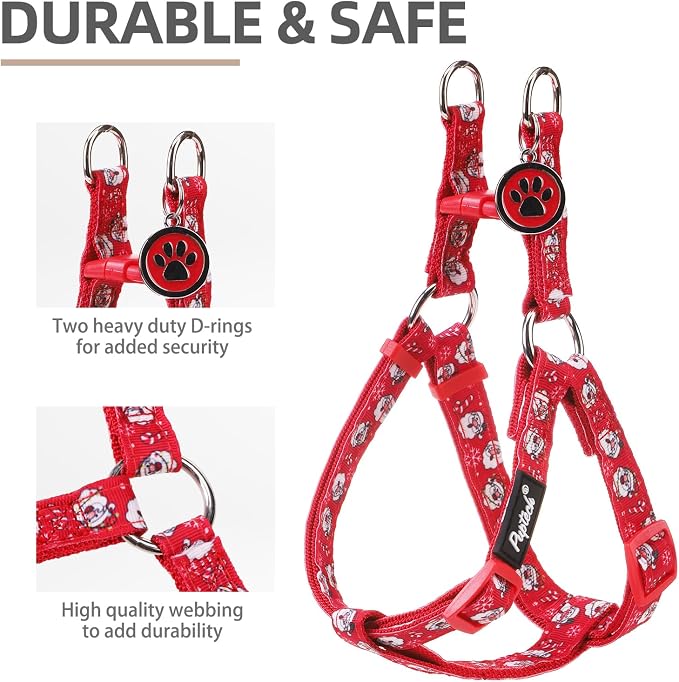 PUPTECK No Pull Dog Harness Medium Sized Step-in Adjustable Puppy Vest | Soft Webbing Basic Halter with ID Tag for Outdoor Walking