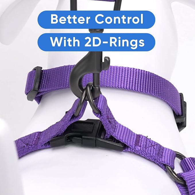 Pawtitas Solid Step-in Dog Harness – Adjustable No-Pull Vest for Puppies to Seniors, Safe & Comfortable S Purple