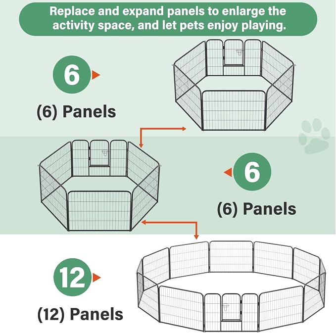 FDW Dog Playpen Kennel, 24in 6 Panels